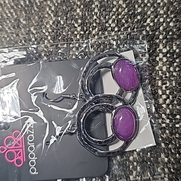 Terrestrial Retreat Purple Earrings SILVER Fishhook 💜 - Picture 3 of 3